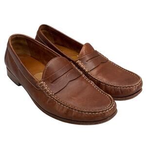 Johnston & Murphy Brown Patina Leather Slip On Classic Penny Loafer Men 9M
